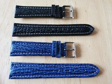 Correa de reloj tiburón tiburón, opcional 18, 20 o 22 mm, negro, azul oscuro