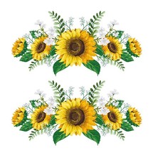 2 piezas calcomanías creativas de girasol pegatinas de pared de PVC para decoración del hogar