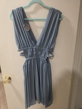 ¡NUEVO CON ETIQUETAS! PRECIOSO IMPRESIONANTE Vestido Para Mujer Abierto Espalda Sin Recorte Talla Grande Boutique