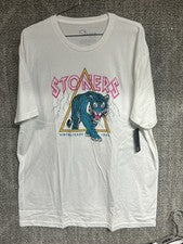 Nueva con etiquetas Camiseta Jeans Vintage Stoners Talla 2xl Blanca Tigre Patinador Y2K Motociclista Neón