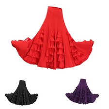 Baile de compañía, gran ejercicio de swing, vestido falda larga moderno