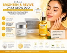 NUEVA CREMA PARA EL CUIDADO ANTIENVEJECIMIENTO YERMA CARACOL - 1,76 OZ Y SUERO AMPOUL VITAMINA C AUTÉNTICO