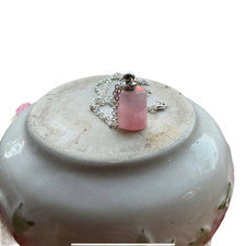 COLLAR BOTELLA FRASCO CUARZO ROSA CENIZAS PERFUME