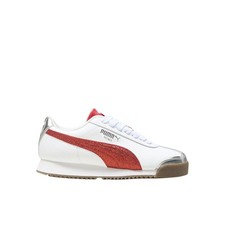 Zapatillas informales rojas, blancas con cordones PUMA Roma 24 Holiday Glitz para jóvenes niñas