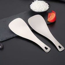 Herramienta de servir arroz de acero inoxidable con textura de martillo ergonómico para mango