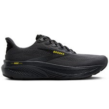 Brooks Ghost 17 para hombre, ébano/negro/amarillo, 7,5 D mediano EE. UU.
