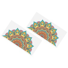 2 Piezas Calcomanías de Pared Mandala Reutilizables Autoadhesivas PVC Calcomanías Decorativas para el Hogar