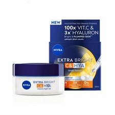1 x 50 ml Nivea Extra Bright Vit C & HํYA Gel de Noche Cuidado Facial de la Piel Piel Rellena