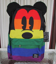 Disney Loungefly Mickey Mouse Rainbow Pride Mochila Grande Bolso de Viaje Escolar Nuevo con Etiquetas
