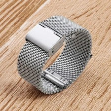 Correa de reloj de metal de malla milanesa gruesa premium de acero inoxidable 18 20 22 24