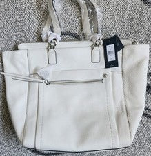 Tommy Hilfiger - Bolso de Mano/Cartera/Bolso Cuero Blanco Nuevo con Etiquetas Nuevo Minorista $198 Lote de espacio