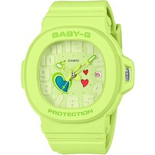 Reloj para mujer Casio BABY-G BGA-10-3AJF CORAZONES JUGUETONES color verde analógico