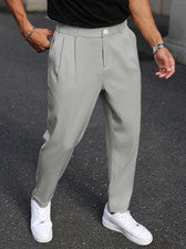 Pantalones informales de pierna recta para hombre, pantalones versátiles retro estilo británico