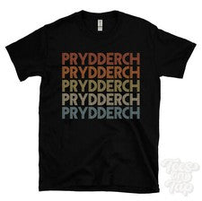 CAMISETA PRYDDERCH ESTILO RETRO REPETIDO Hombre y Mujer Novedad Genial Nombre Regalo