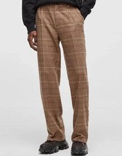 Pantalones de vestir Moda de uno Glen Check Cinnamon Brulee calce relajado talla 31, 0182