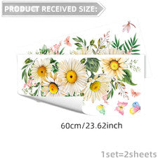 Paquete de 2 pegatinas modernas para ventanas de mariposa margarita para decoración de baño y cocina del hogar