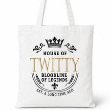 Bolso de Mano House Of TWITTY Nombre Familiar Blanco Regalo de Cumpleaños