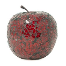 Mosaico Vidrio Manzana (Rojo) Decoración Hogar Fruta Expositor Pieza Regalo