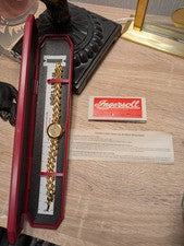 Reloj Pulsera Ingersoll 28817 Chapado en Oro Vintage Damas En Caja Original