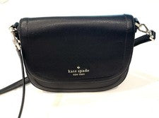 Cartera bandolera de cuero para mujer Kate Spade Harper - negra 👜👜👜