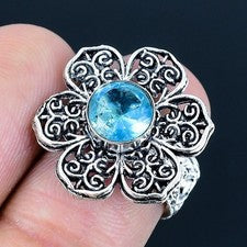 Anillo de joyería de plata esterlina 925 hecho a mano con piedras preciosas...