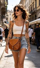 Bolso Bandolera Personalizado Cuero Genuino Para Mujer Estilo Vintage