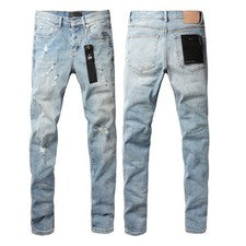 Nuevo Vaqueros Marca Púrpura Moda Hombre Azul Slim Fit (ENVÍO RÁPIDO)