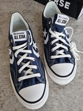 Zapatillas deportivas Converse Star Player 76 OX azul y blanco de lona talla UK 6,5