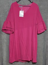 Vestido Belongsci para mujer talla grande rosa con cremallera 2X nuevo con etiquetas
