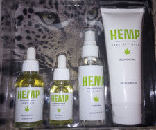 MASCARILLA DESPEGABLE DE CÁÑAMO, ACEITE FACIAL, NIEBLA FACIAL Y ACEITE CORPORAL ~ PEARL WORLD NUEVA CAJA ABIERTA