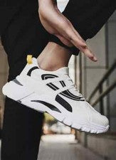Calzado Deportivo Gimnasia Cómodo Hombre Cordones Negro Blanco 9000