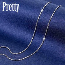 New 925 Sterling Silver 1MM Starry Silver Chain Necklace for Pendant Stunning