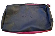Hermosa bolsa de artículos de tocador de cosméticos gris y rosa de diseñador Mally ~ nueva sin etiquetas