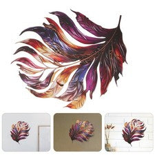 Decoración de pluma simulada de hierro para pared hogar decoración de metal obras de arte