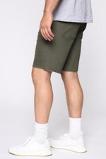Nuevo con etiquetas Moda Nova Mac Chino Corto - Oliva Para hombres Talla 30 Ligero Aspecto Distress