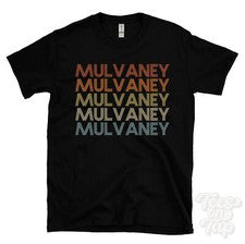 CAMISETA MULVANEY ESTILO RETRO REPETIDO Hombre y Mujer Novedad Genial Nombre Regalo