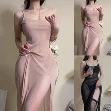 Vestido de dormir mujer ropa de dormir transpirable bodycon clubwear transparente