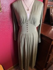 Vestido para mujer de ASOS DESIGN Precioso verde IMPERIO CINTURA GLOBO TALLA US 4