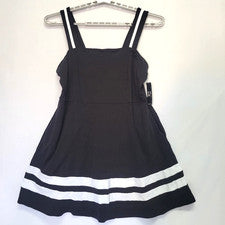Nuevo con etiquetas Vestido New York & Company Para Mujer XXL Negro Calce Acampanado Contraste Rayas
