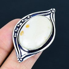 Scolecita piedras preciosas hechas a mano 925 anillo de joyería de plata...