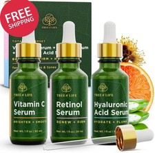 NUEVO Set de Cuidado Facial de la Piel Tree of Life Beauty, Iluminador, Reafirmante Hidratante 3 piezas