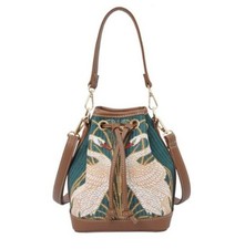 Signare Walter Crane Arte Cisne Tapiz Verde Informal Bolso Cubo Agarrar Bolso 2 en 1
