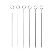 TRIANGLE Grillspieße Edelstahl 30 cm mit Ring Set mit 6 Stück
