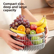 Cesta de almacenamiento de cocina de acero inoxidable para frutas, verduras y utensilios