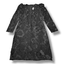 NUEVO CON ETIQUETAS Express Negro Encaje Bordado Cuello en V Formal Cóctel Fiesta Para Mujer Talla M