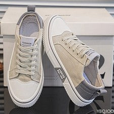 Zapatillas deportivas informales de lona transpirables ligeras para hombre con cordones para caminar