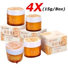 4x Wanthai Rose Phyto Placenta Crema para Cuidado Facial Seco Nutritivo Cuidado de la Piel Firme Suave