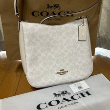 Bolso de Hombro COACH CZ177 Firma Lona Recubierta Cuero Ellie File Bolso Nuevo para