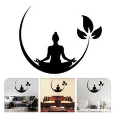 Adhesivo de pared para posturas de yoga calcomanía de pared deportiva extraíble decoración de habitaciones para el hogar