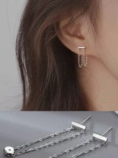 Pendientes mujer con diseño de cadena plata de ley 925 pendientes pendientes pendientes